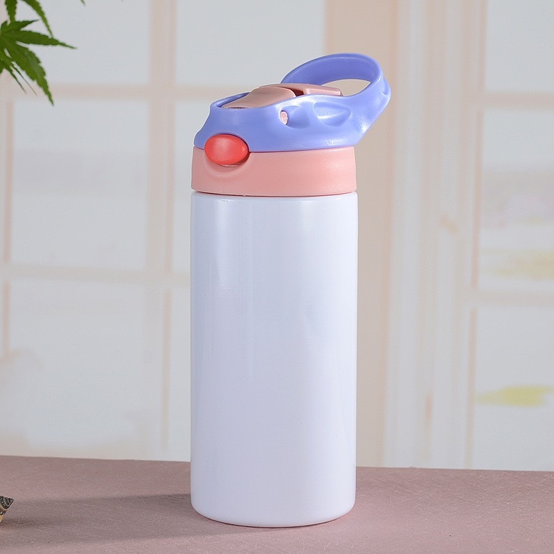 30pcs 12oz Sublimation Kids Bottle with Color Lid