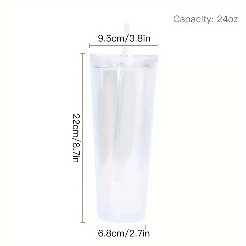 24oz Glow In The Dark Snow Globe Plastic Coffee Mug 40pcs/case