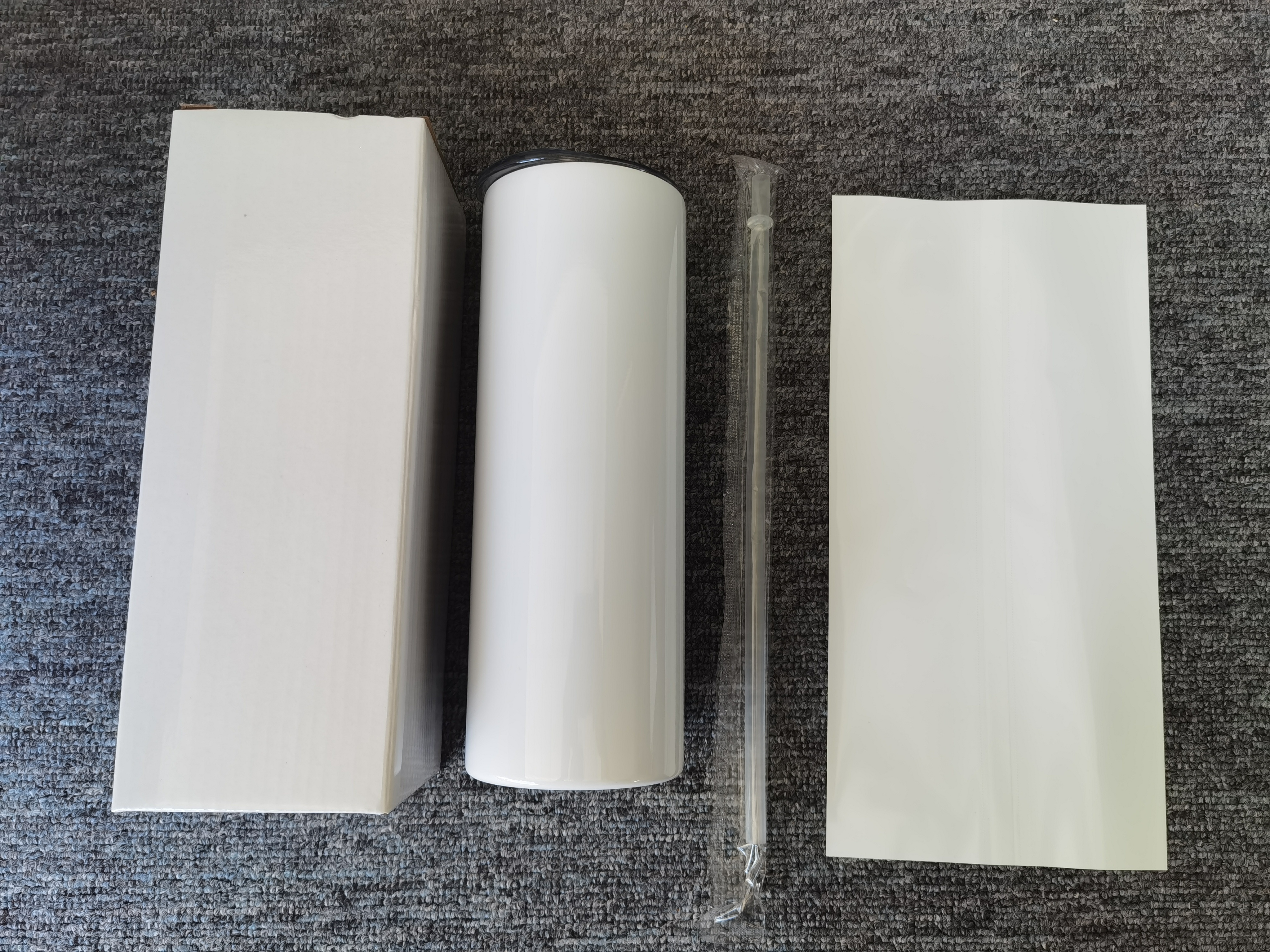 25PCS/50pcs 20oz ARC bottom Skinny Sublimation Tumbler with Plastic Straw