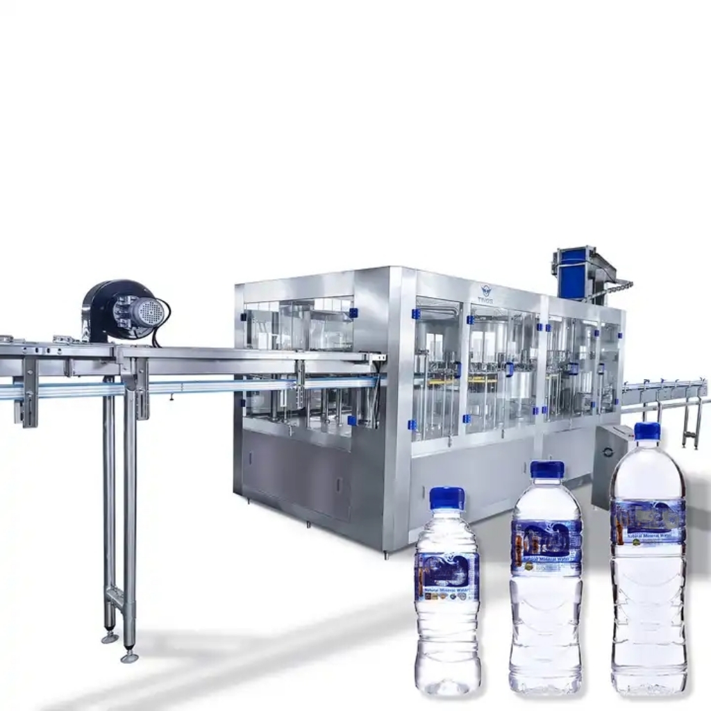 Cadena de producción automática completa de agua mineral 9000BPH máquina embotelladora de enjuague