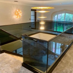 Interior opening glass railing u channel glass balustrade for indoor