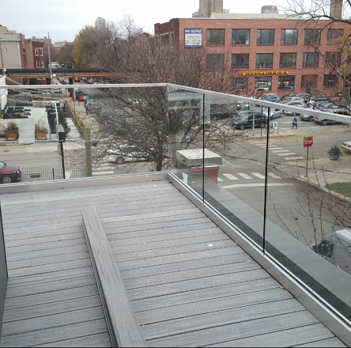 Tinted glass balustrade Outdoor aluminum u channel glass balustrade