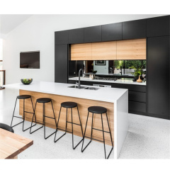 Latest Design Modular europen black Lacquer Kitchen Cabinet with islands