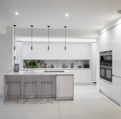 Modern designs white lacquer modular kitchen cabinets