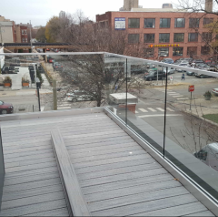 Gold finish hardware terrace railing modern design for balcony railing glass railing