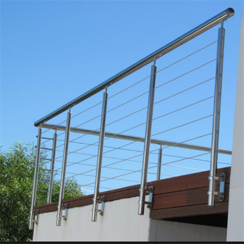 Side mounted stainless steel handrail wire cable railing balcony railing kit