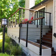 Side mounted stainless steel handrail wire cable railing balcony railing kit
