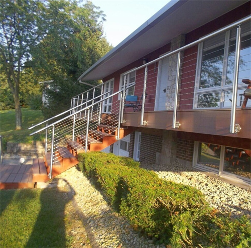 Side mounted stainless steel handrail wire cable railing balcony railing kit