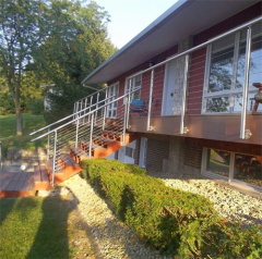 Side mounted stainless steel handrail wire cable railing balcony railing kit