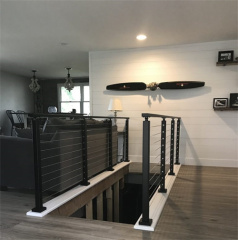 Black powder coating cable railing system modern design balustrade