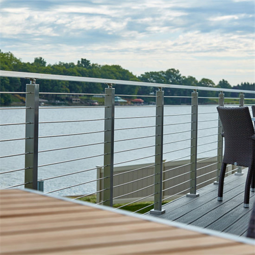 Square stainless steel wire deck railing handrail for stairs and deck