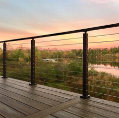 Black powder coating cable railing system modern design balustrade