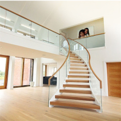 Luxury interior wood stairs indoor curved stairs