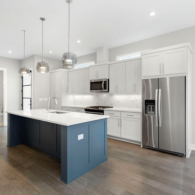 Popular Design Blue Modular Wooden Cabinet Kitchen Cabinets