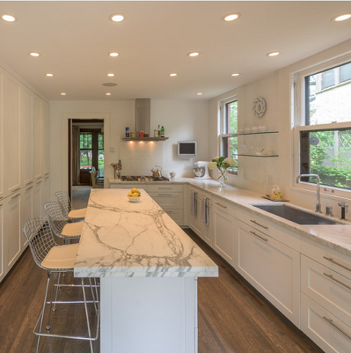 American shaker white solid wood modern kitchen cabinets with island
