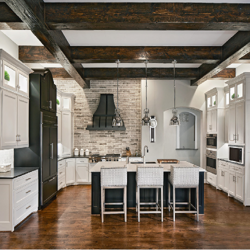 Customized Size 2 color Shaker Door Solid Wood Modular Kitchen Cabinets