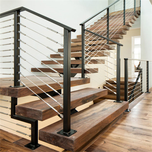 American/Canadian/Australia standard staircase modern interior stairs with cable railing