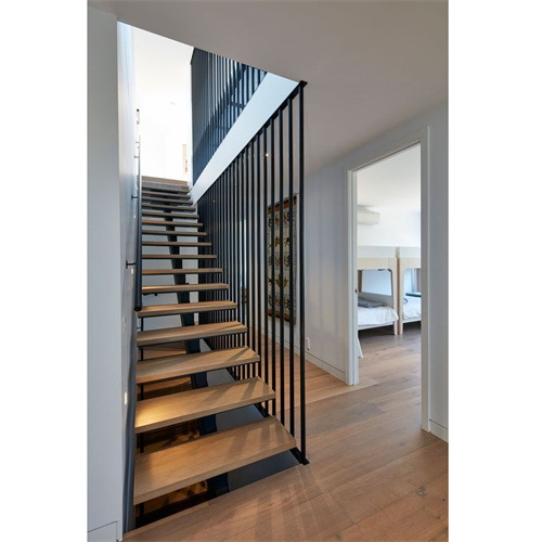Metal stairs oak wood stairs treads staircase