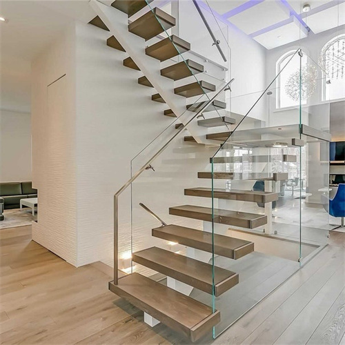 U shape mono stringer stairs single stringer metal staircase