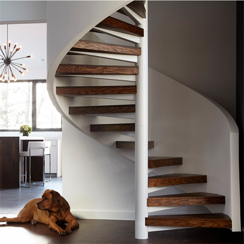 Luxury decorative steel wood spiral staircase industrial steel staircase