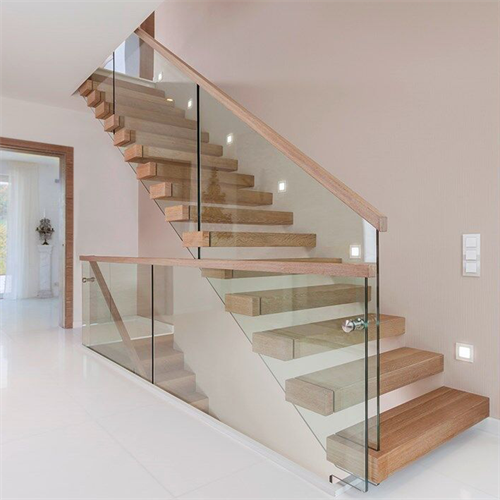 Indoor Wood Tread Cantilever Stairs DIY Floating Stairs