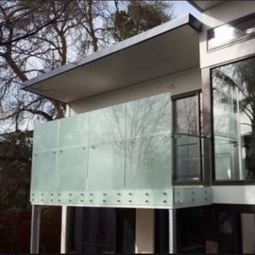 Balcony privacy screen frosted glass railing standoff glass railing