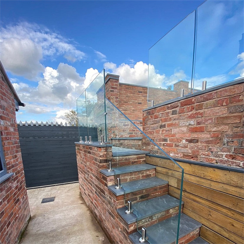 Low iron ultra clear glass fence frameless glass railing
