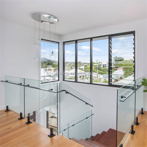 Indoor glass railing modern glass balustrade design stair glass railing