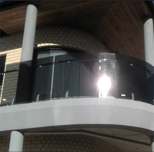 Dark grey glass railing tinted glass railing balcony glass railing