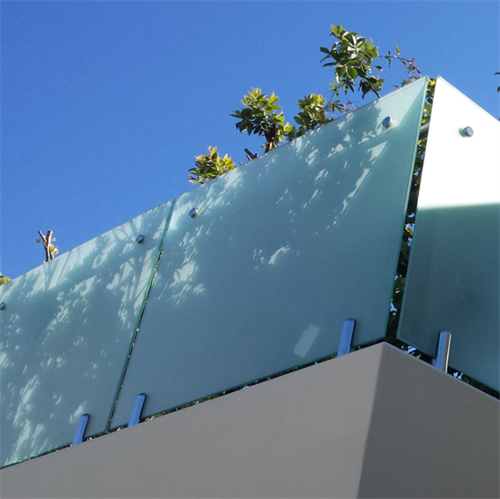 Frosted glass railing balcony glass railing designs stainless steel glass railing