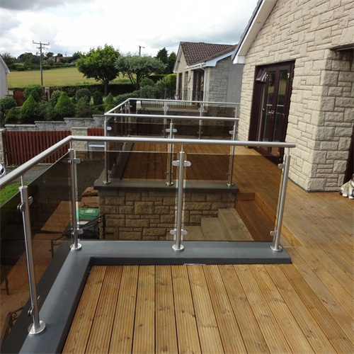 Bronze tinted glass railing designs outdoor glass balustrade for balcony
