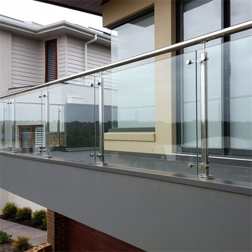 Polished finish stainless steel glass railing for exterior glass balcony balustrade