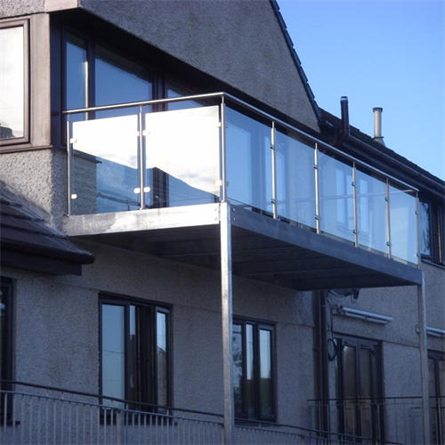 Round post glass railing stainless steel post railing balcony glass railing