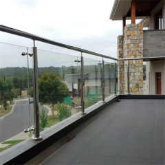 Polished finish stainless steel glass railing for exterior glass balcony balustrade