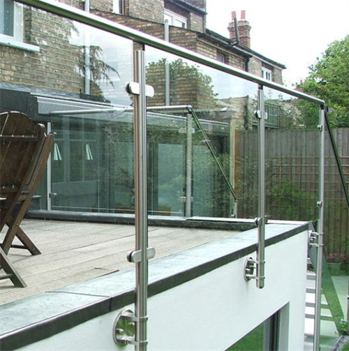 Square post glass railing side mounted glass railing for balcony