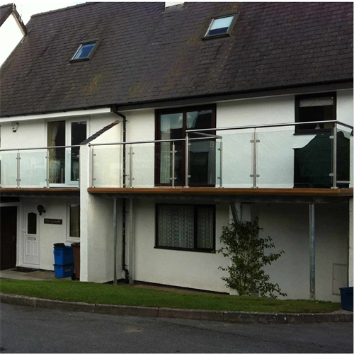 Round post glass railing stainless steel post railing balcony glass railing