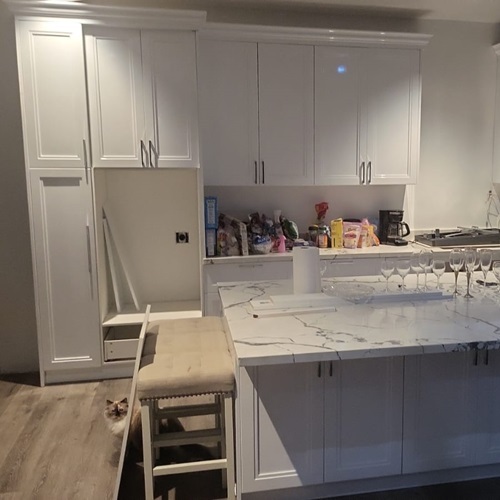 Glossy shaker panel kitchen cabinets for home