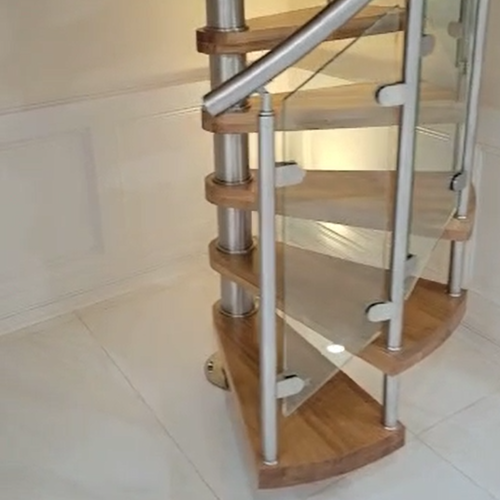 USA wood spiral staircase project