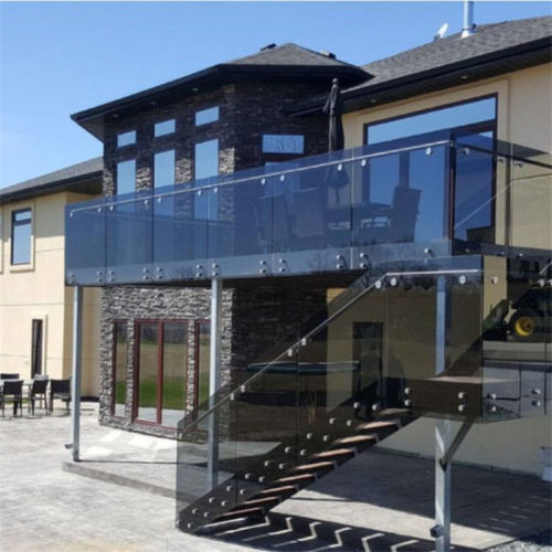 Modern outdoor stairs and glass railing