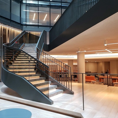 Industrial stairs steel stairs with led light for lobby