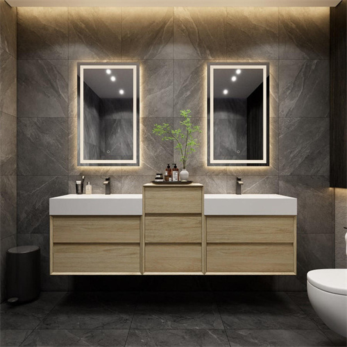 Double sink vanity design hotel bathroom cabinets