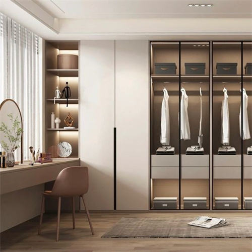 Custom made Italian style modern bedroom glass wardrobe design