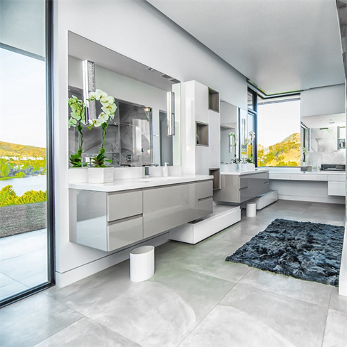 Bathroom double vanity glossy laquer bathroom cabinets