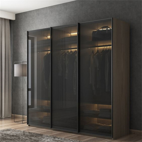 Customized Wardrobe Modern Design Cloth Cabinet Bedroom Furniture Storage Wardrobe With Glass Sliding Door