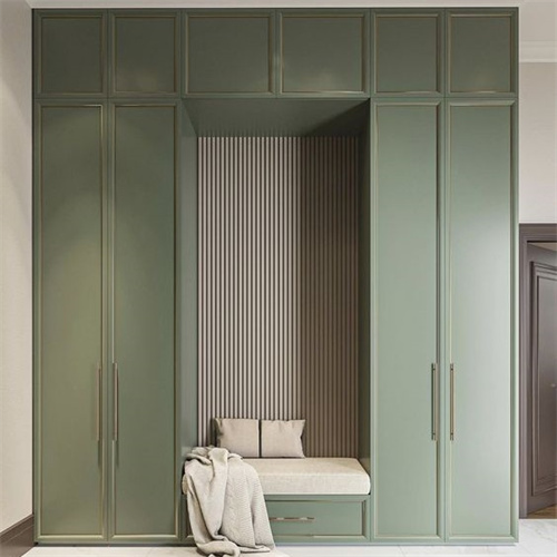Design wooden cabinet clothes wardrobe with swing door