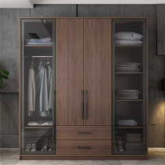 Professional Wardrobes Bedroom Closet Modern Design Wardrobes With Glass doors And LED Light