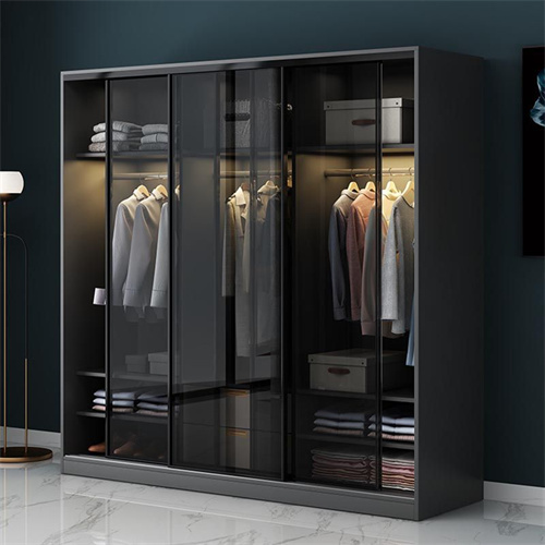 Customized Wardrobe Modern Design Cloth Cabinet Bedroom Furniture Storage Wardrobe With Glass Sliding Door
