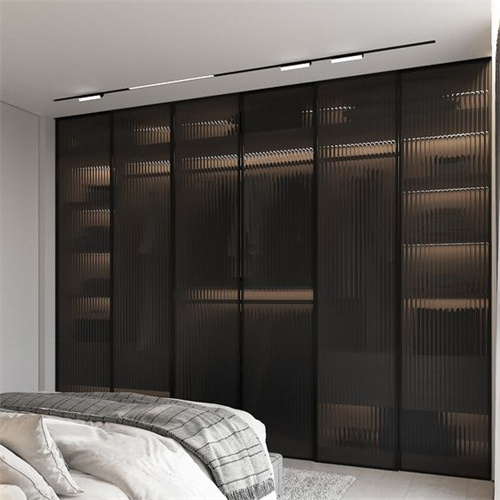 Modern design 3 doors wooden wardrobe for bedroom glass sliding door wardrobe