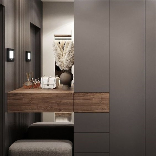 Bedroom Wooden Wardrobe with Mirror And Dressing Table