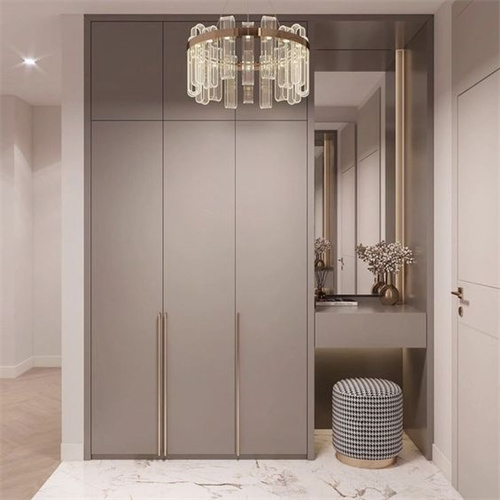 Bedroom Wooden Wardrobe with Mirror And Dressing Table